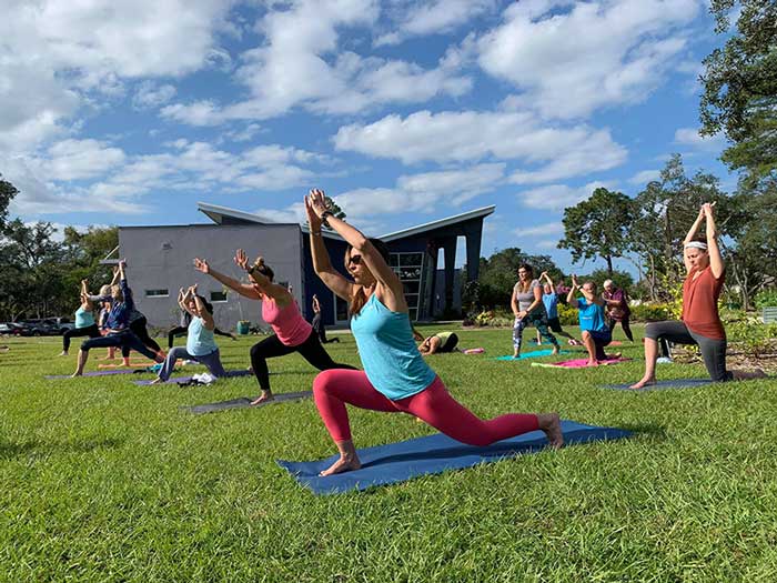 people doing outdoor yoga in spring hill fl