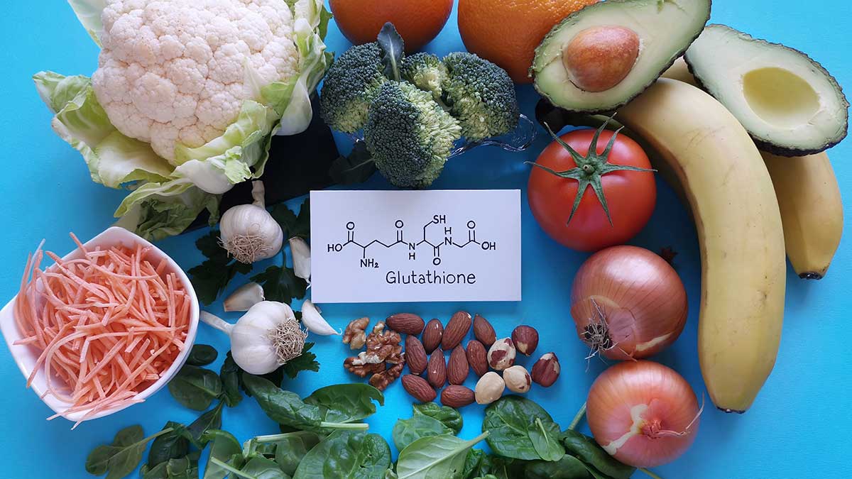 some Glutathione rich foods on a table