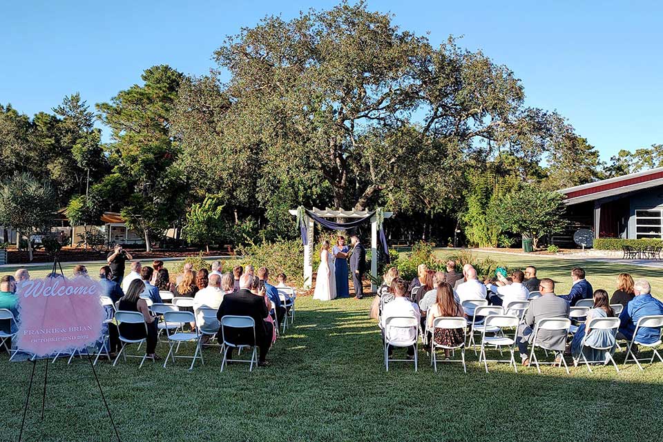 outdoor wedding being held at WellCome OM in Hernando County, FL